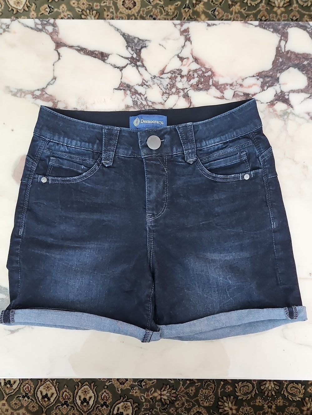 Democracy Women's Indigo Roll-Cuff Denim Shorts